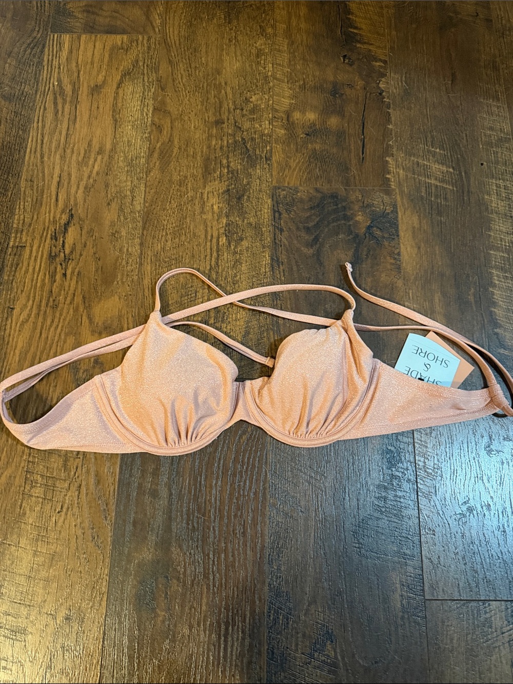 NWT Shade & Shore Dusty Rose Underwire Bikini Top